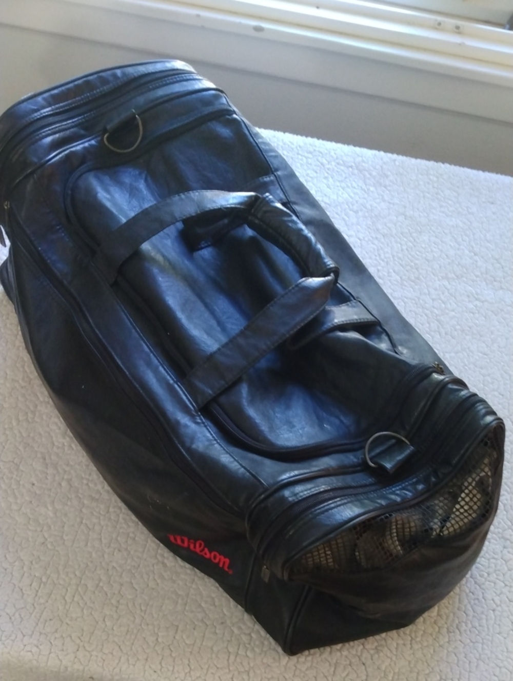 Wilson Black Soft Leather Travel/Duffel Bag (Large)